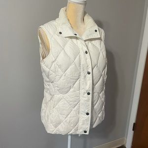 Lands End White puffer vest